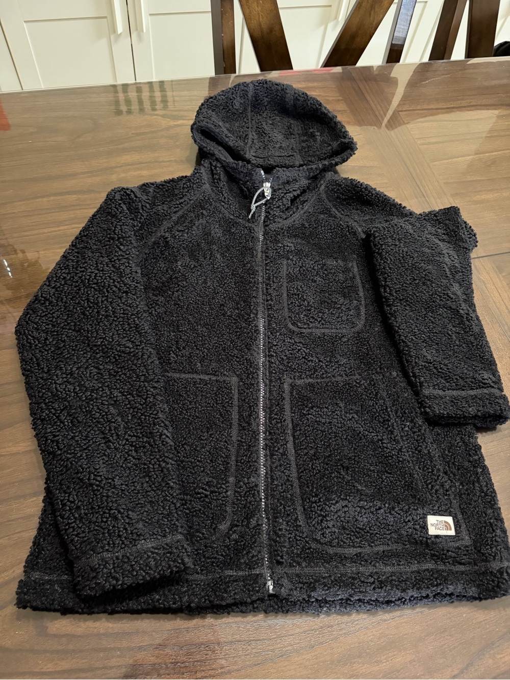 The North Face Kids Black Sherpa Full-Zip Hoodie